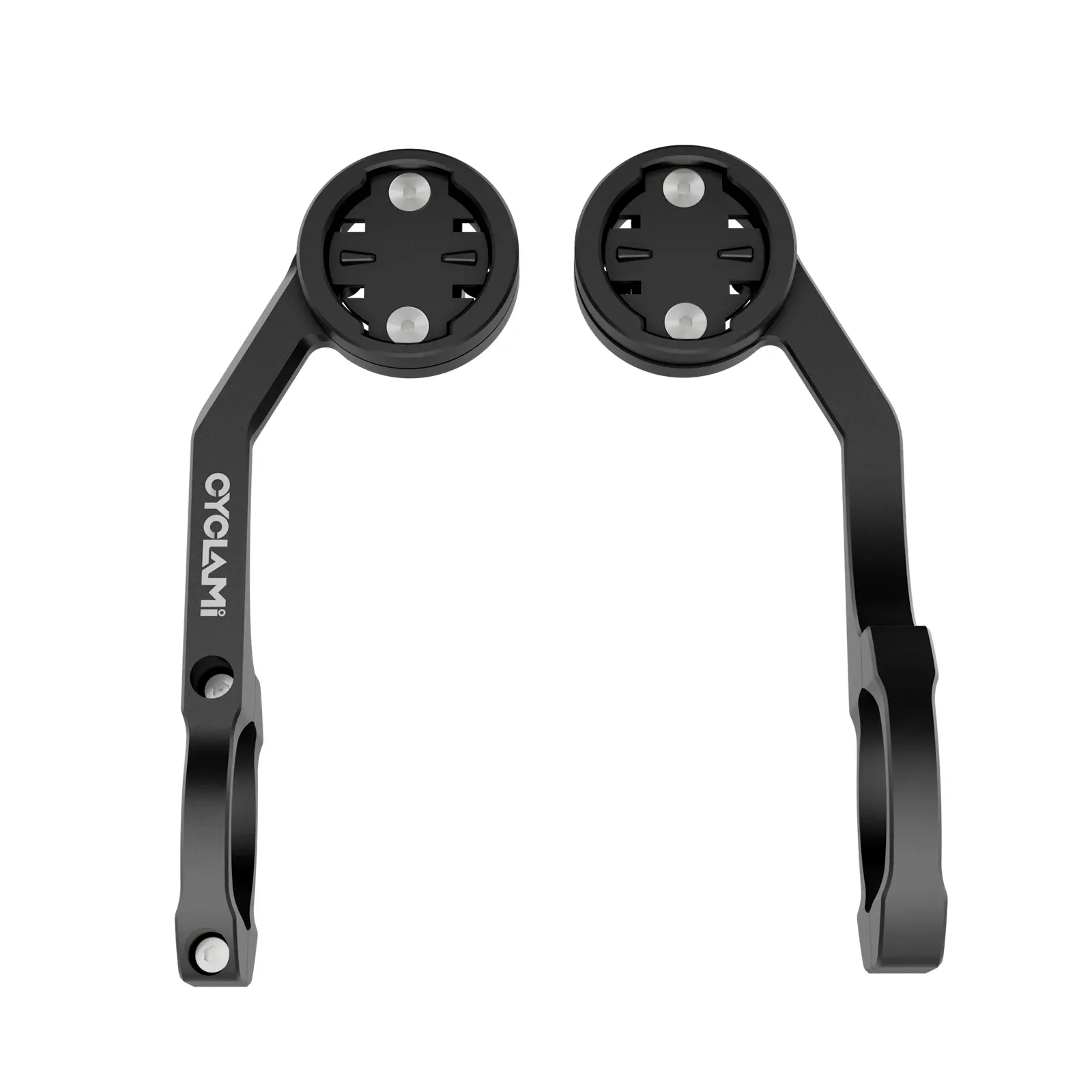 CYCLAMI aluminium dubbele fietscomputerhouder met lampbeugel