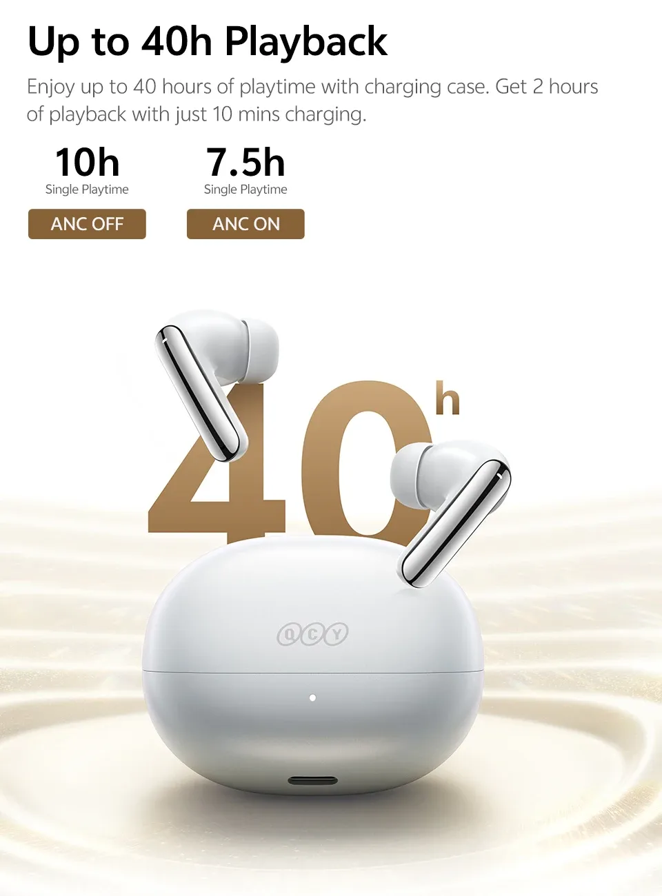 QCY Melobuds N20 draadloze ANC-oordopjes met Bluetooth 6.0