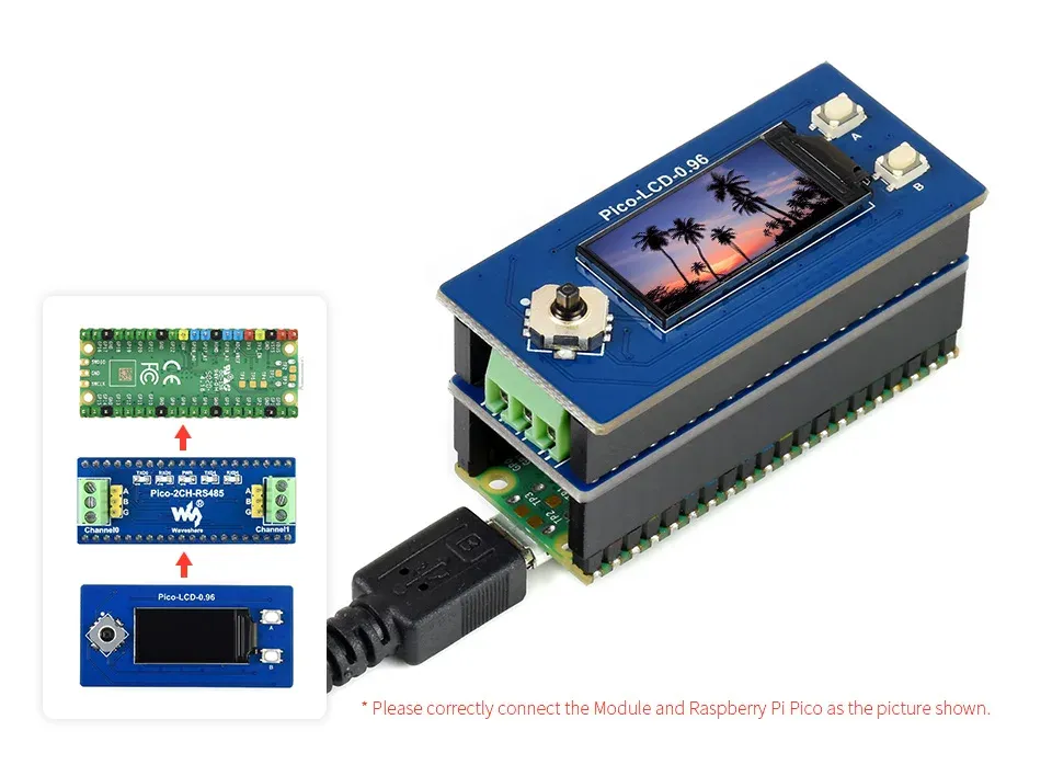 Waveshare 2-kanaals RS485-module voor Raspberry Pi Pico