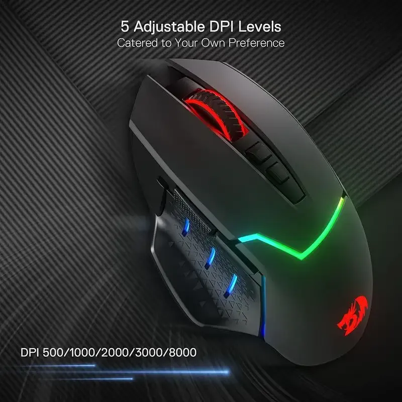 Redragon M690 PRO draadloze gamingmuis met 8 knoppen en 8000 DPI