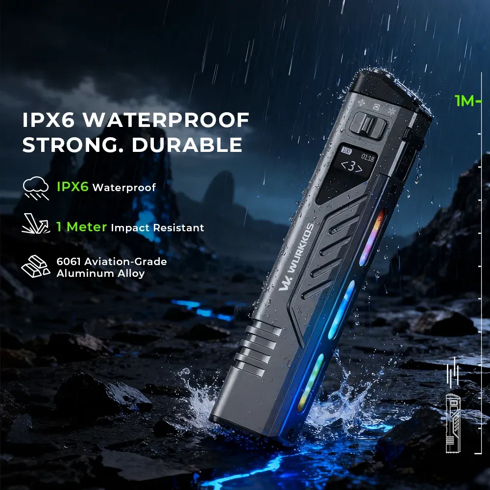 Wurkkos TD11 RGB tactische zaklamp met oplaadbare accu