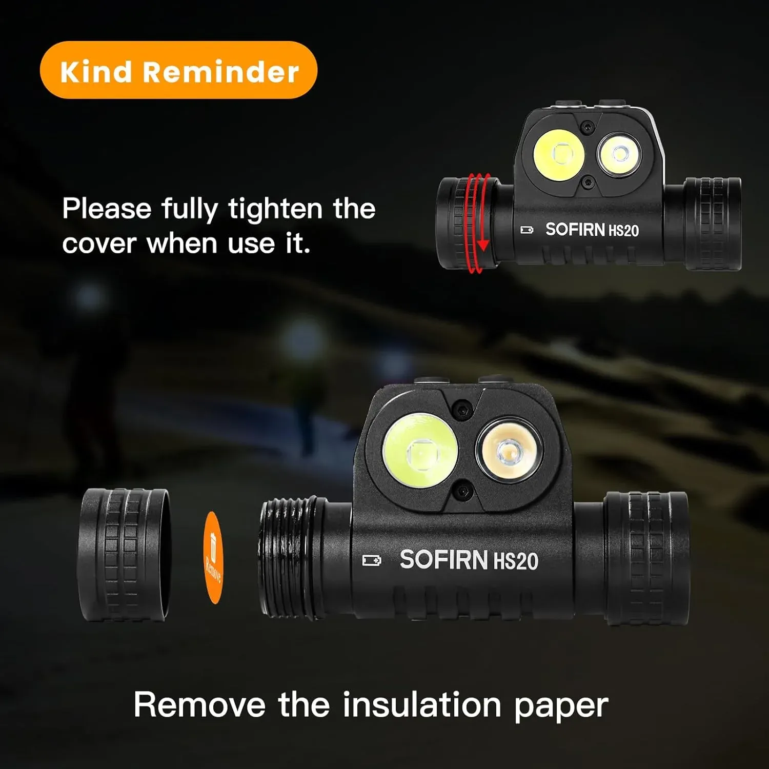 Sofirn HS20 oplaadbare LED-hoofdlamp met dubbele bundel