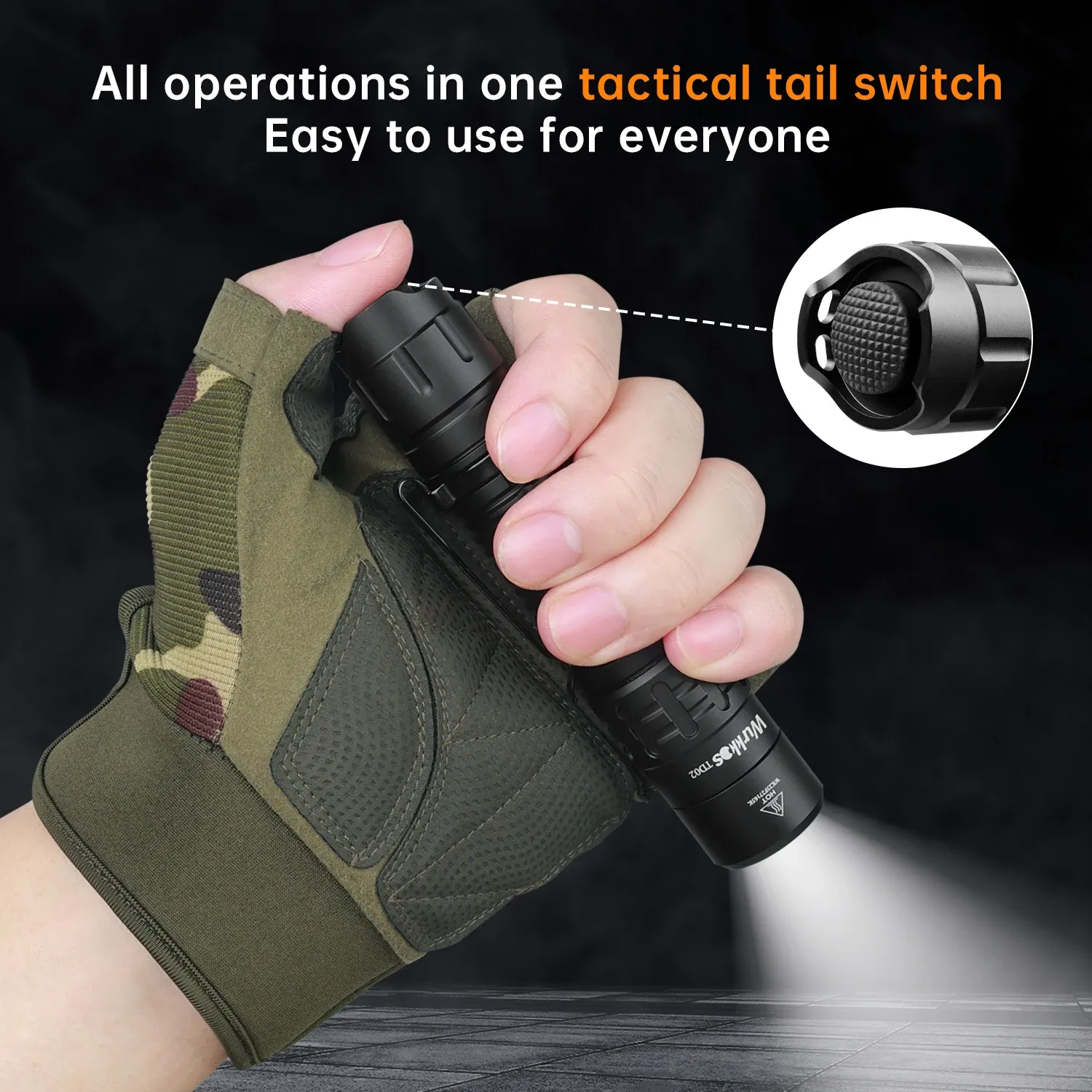 Wurkkos TD02 tactische EDC-zaklamp met USB-C