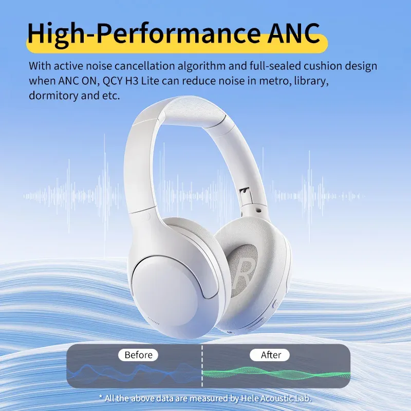 QCY H3 Lite ANC draadloze over-ear koptelefoon met Bluetooth 5.3